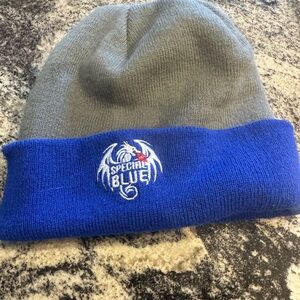 Two-Tone Beanie - Gray and Blue